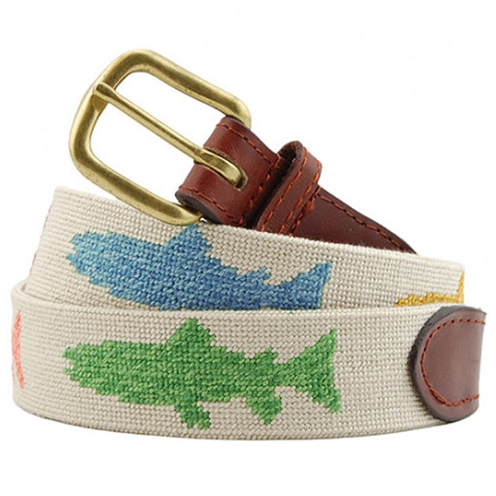 Smathers & Branson Rainbow Trout Belt - Cream
