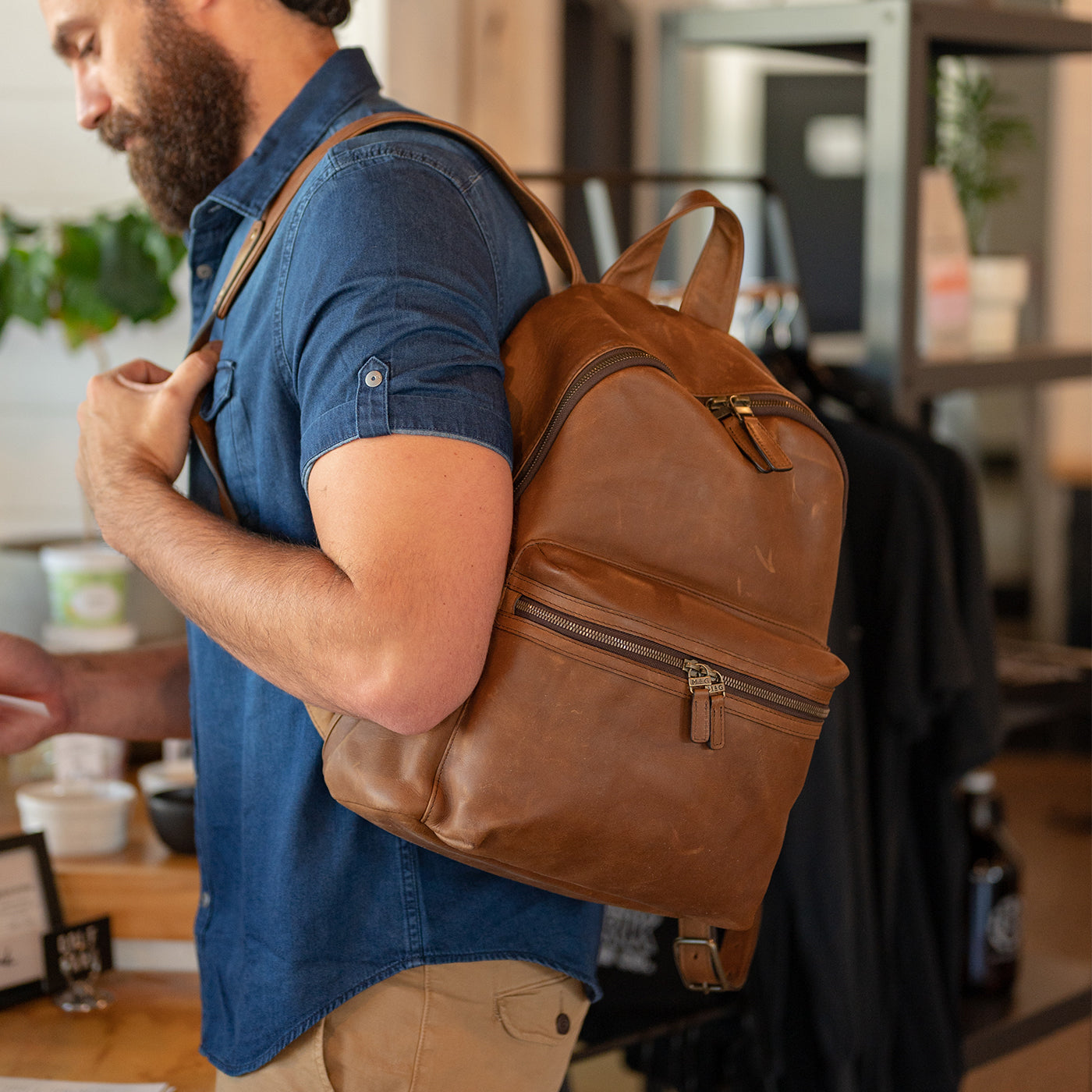 Moore and Giles Reclaimed Backpack - Heirloom Oak