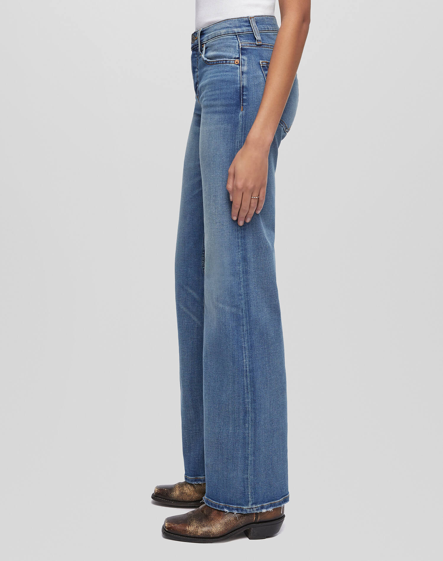 Re/Done Mid Rise Wide Leg - Blasted