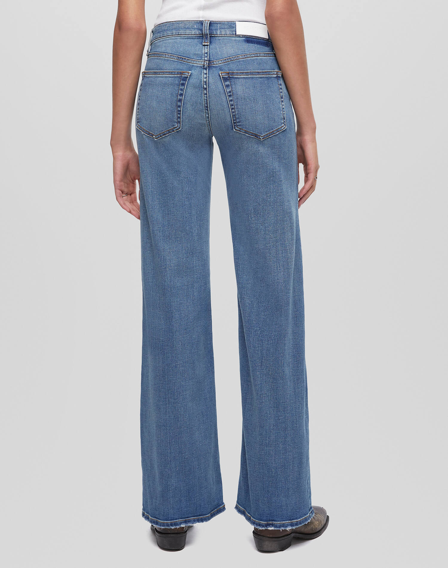 Re/Done Mid Rise Wide Leg - Blasted