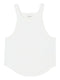 Closed Curved Hem Tank Top - White