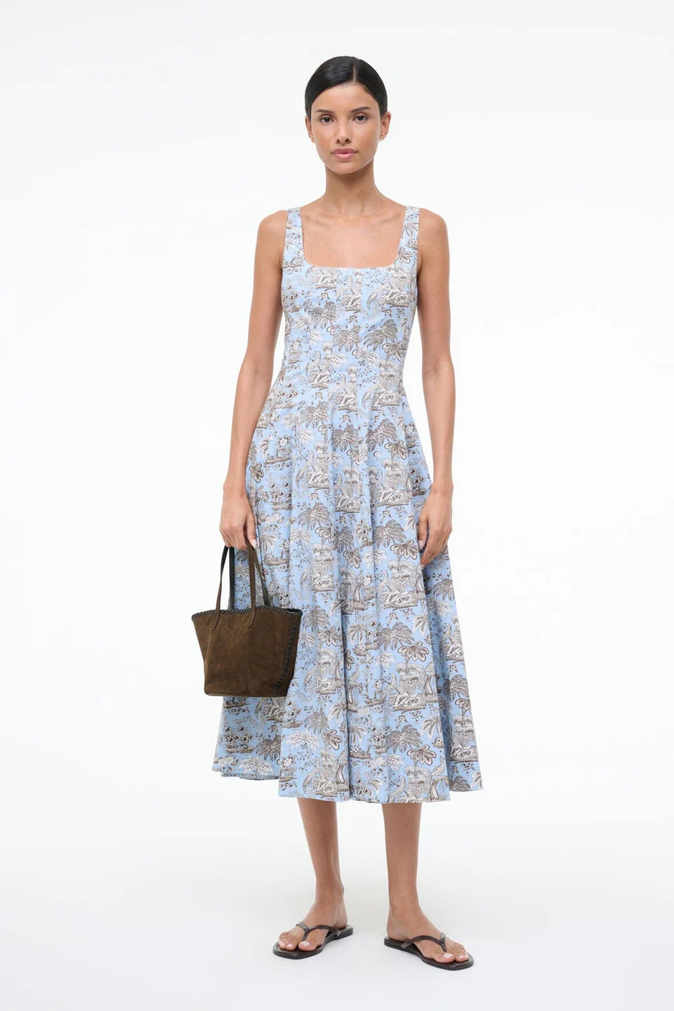 STAUD, Wells Dress in Sky Toile, Size 6