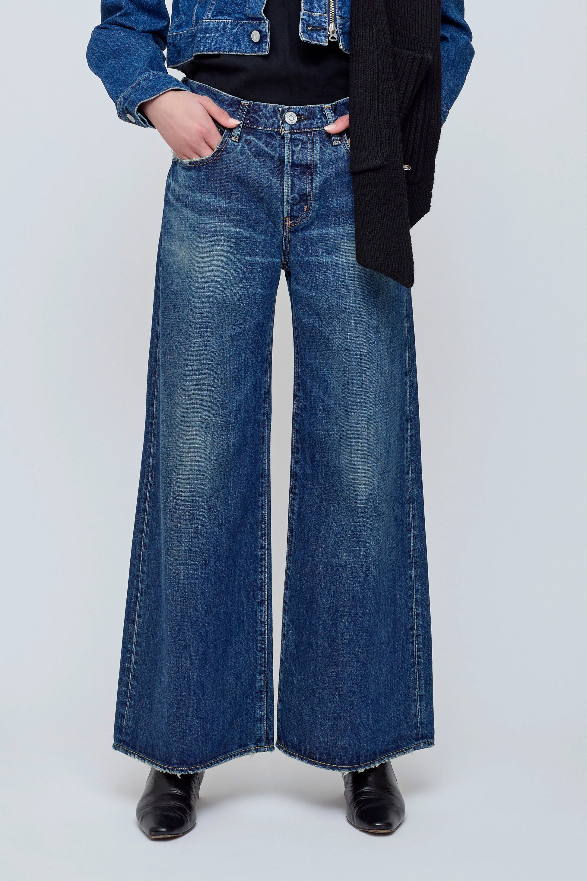 Moussy Mcdavid Straight Baggy Jean - Dark Blue