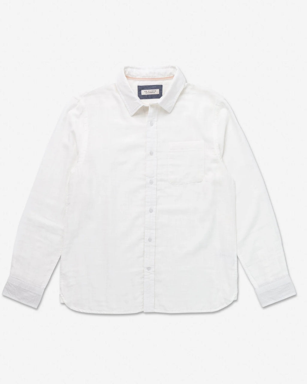 Ace Rivington Double Gauze Long Sleeve Tailored Shirt - Chalk