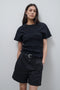 Closed Crinkle Effect Top - Black