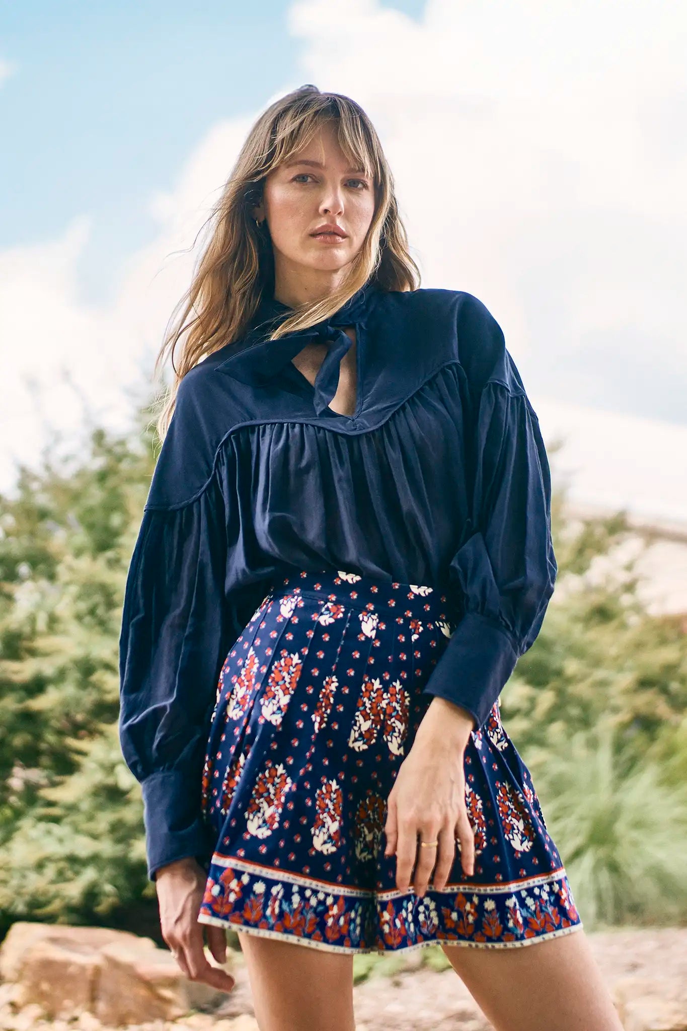 Hunter Bell Celeste Blouse - Dark Navy