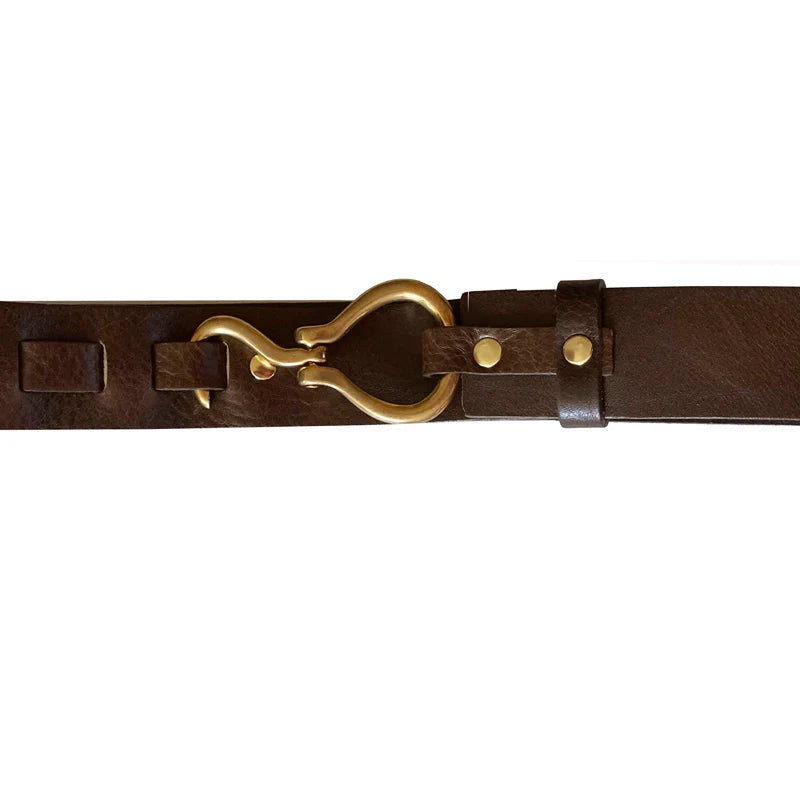 Kim White Hook Belt - Chocolate Brown