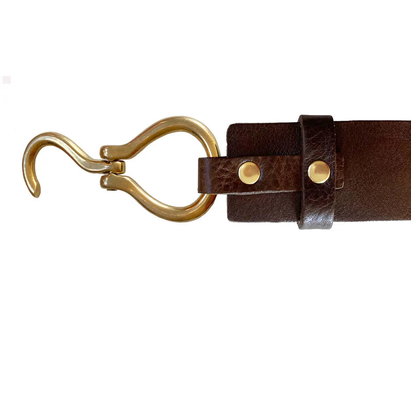 Kim White Hook Belt - Chocolate Brown