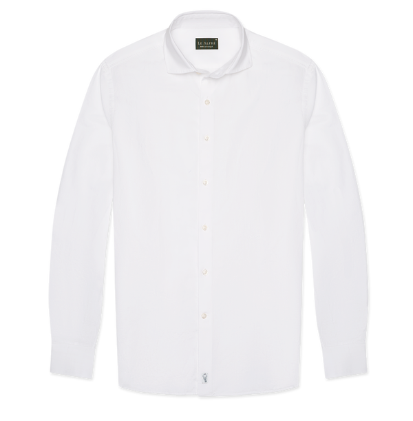 Le Alfre Classic White Linen-Blend Shirt