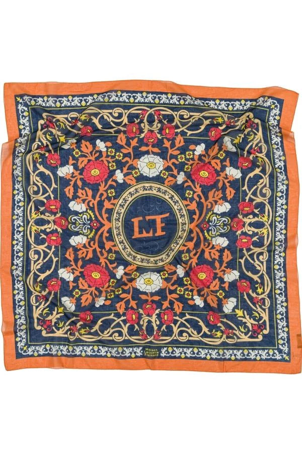 Maison Lecomte Flament - Foulard Soie Navy
