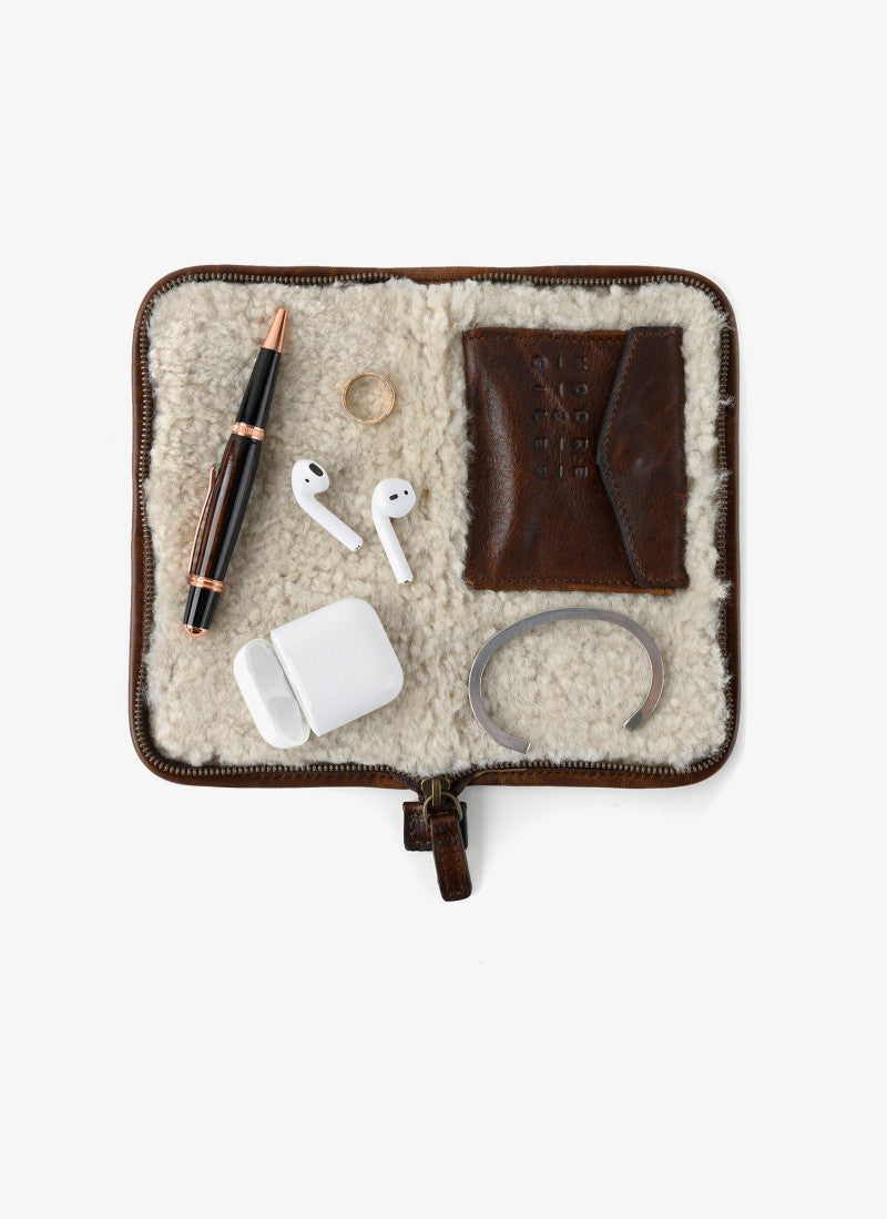 Moore & Giles Accessories Case - Titan Milled Brown