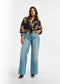 Essentiel Antwerp Black Silk Shirt with Floral Print