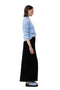 Ganni Black Washed Corduroy Long Skirt
