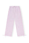 Ganni Light Lilac Washed Cotton Canvas Draw Strings Trousers