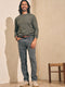 Faherty Jackson Crew Sweater - Olive Heather