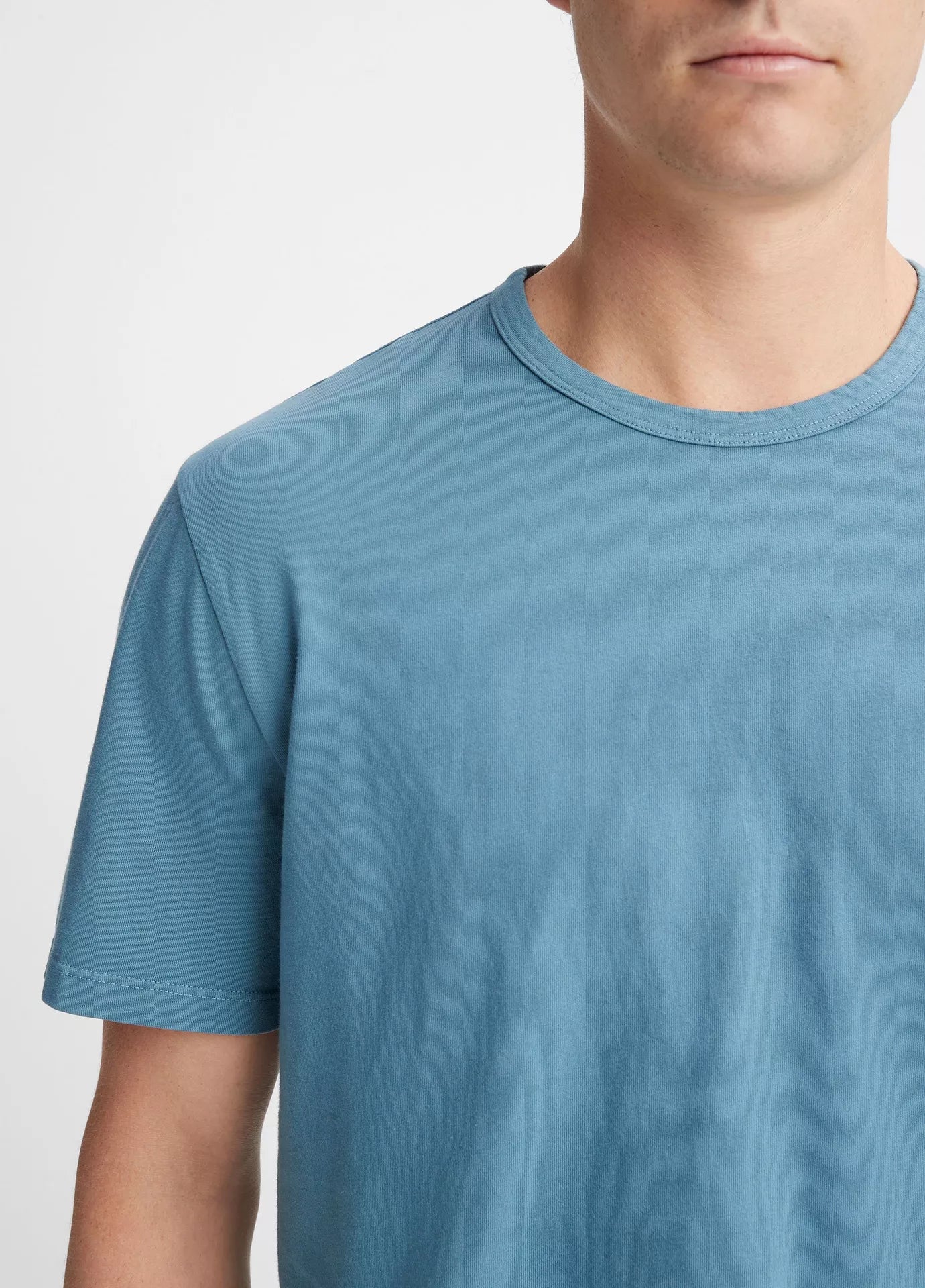 Vince Garment Dye Crew  - Washed High Sea