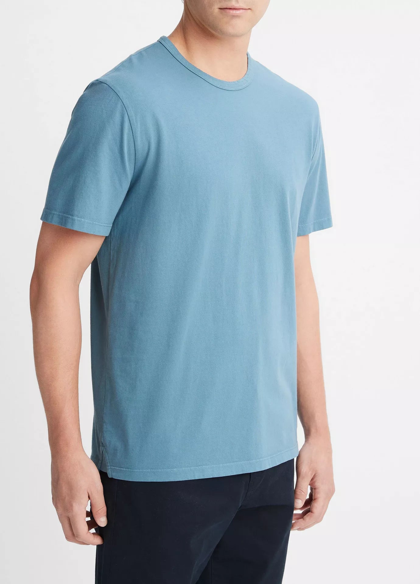 Vince Garment Dye Crew  - Washed High Sea