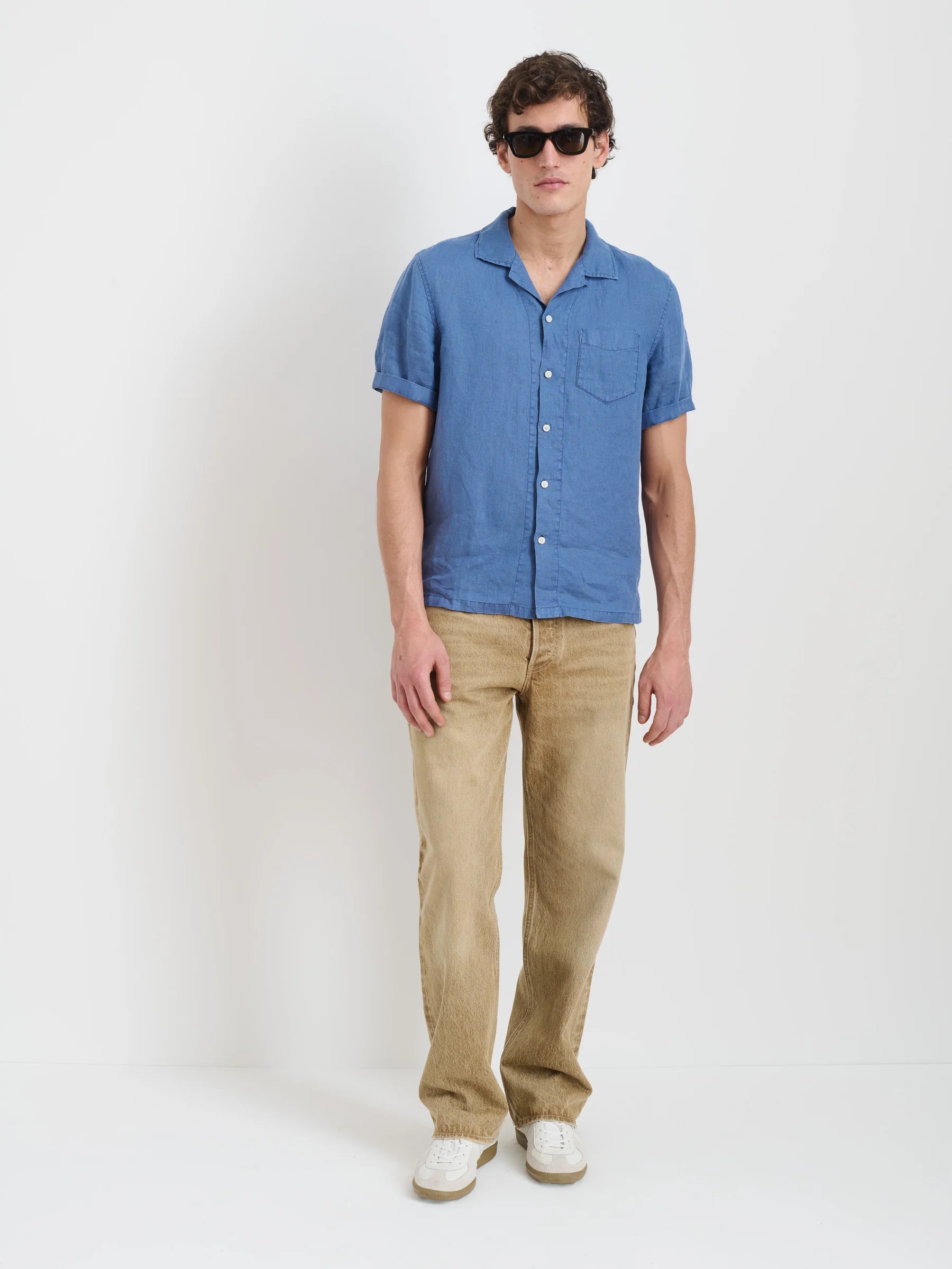 Alex Mill Linen Camp Shirt - Pacific