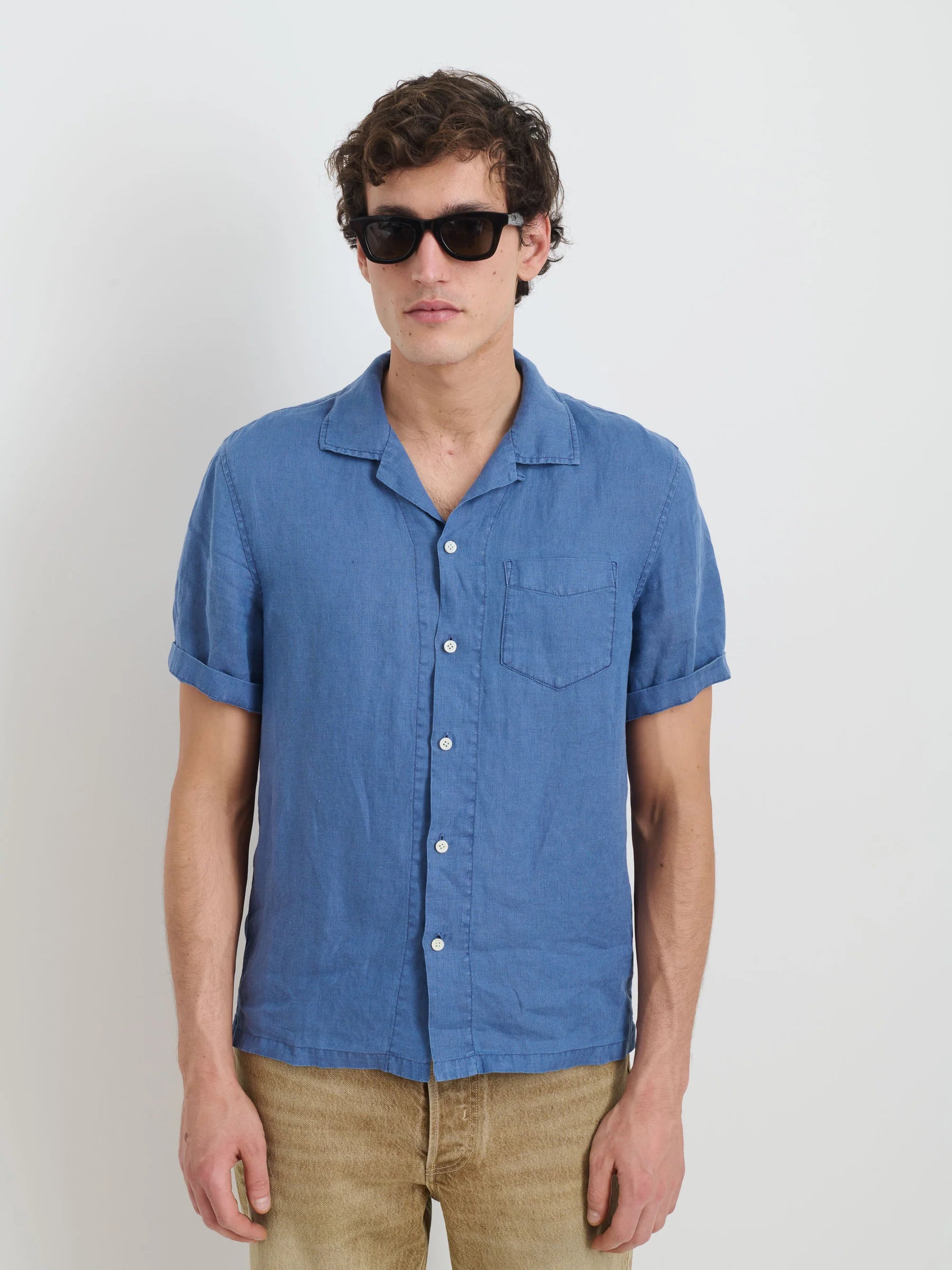Alex Mill Linen Camp Shirt - Pacific
