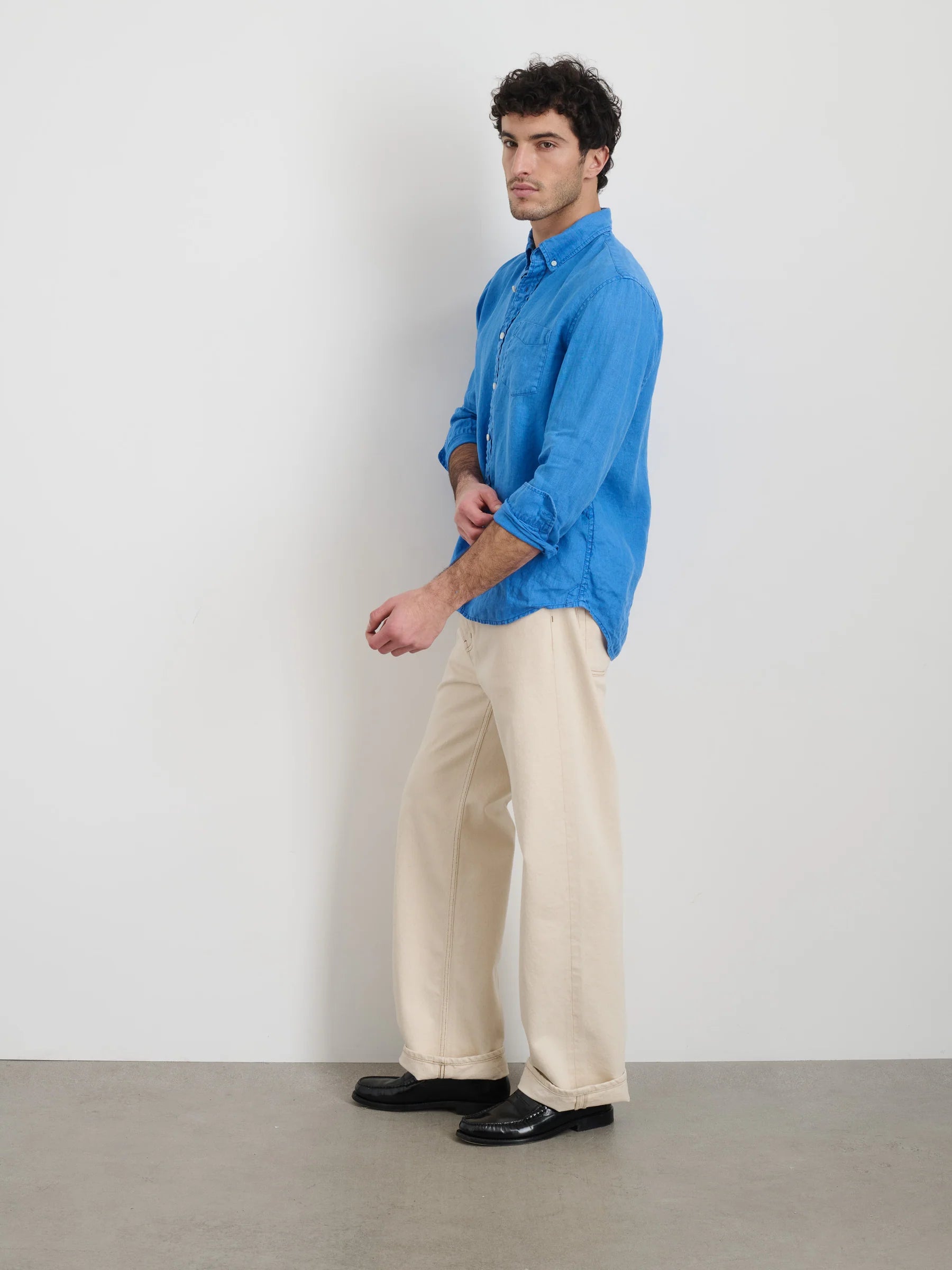Alex Mill Mill Shirt in Linen - Pool Blue