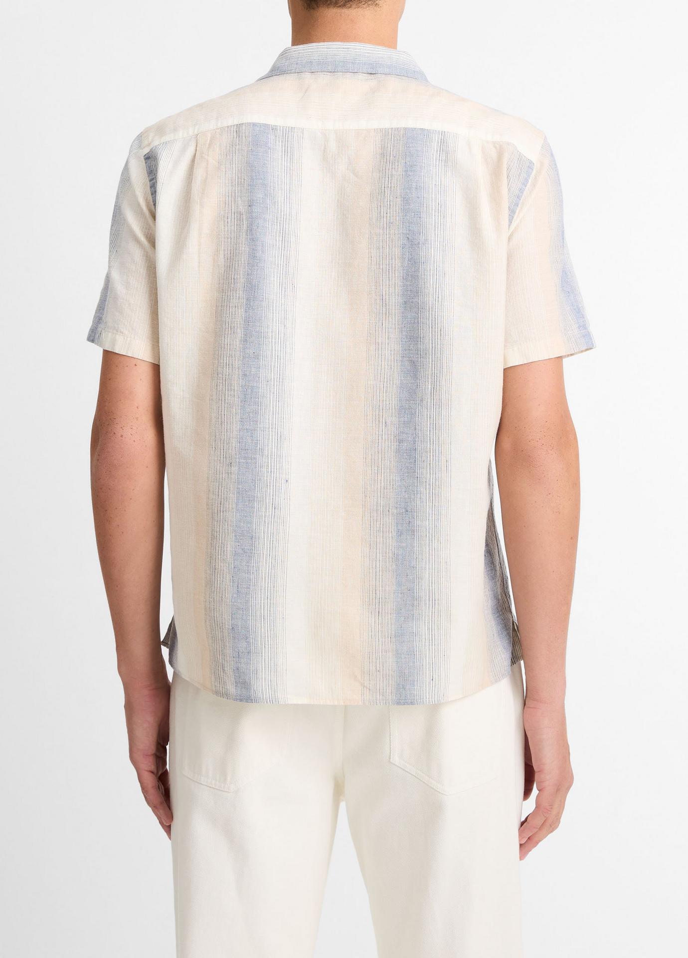 Vince Marina Stripe Italian Cotton-Linen Cabana Shirt