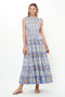 Oliphant Sleeveless Smocked Maxi- Marseille Blue