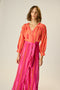 Natalie Martin Kate Long Sleeve Maxi - Sea Glass Pink/Coral Combo
