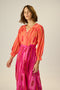 Natalie Martin Kate Long Sleeve Maxi - Sea Glass Pink/Coral Combo
