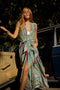 Natalie Martin Nico Sleeveless Maxi with Sash - Lehua Sea Print