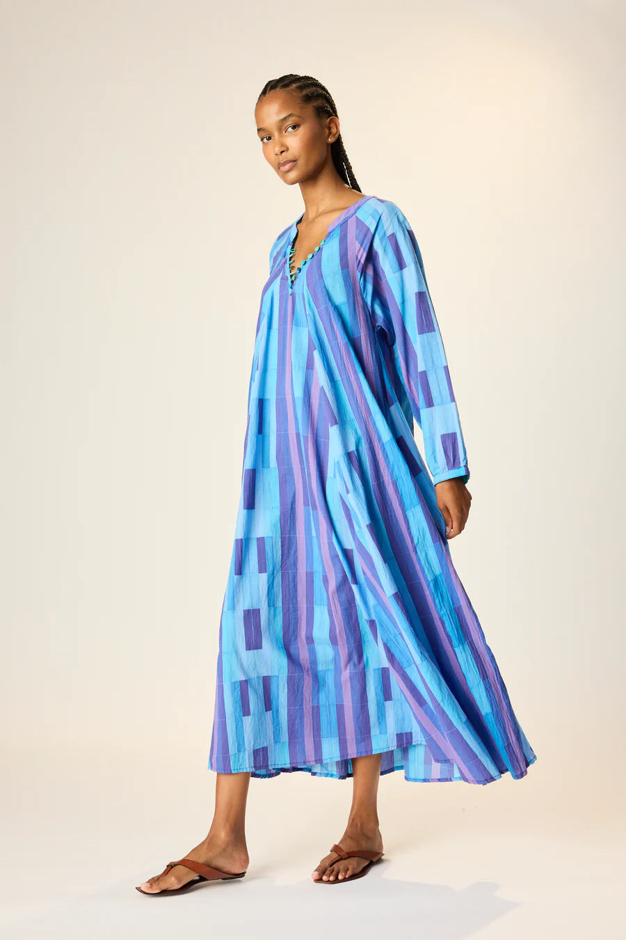 Natalie Martin Fiore Maxi - Sea Glass Cotton Blue