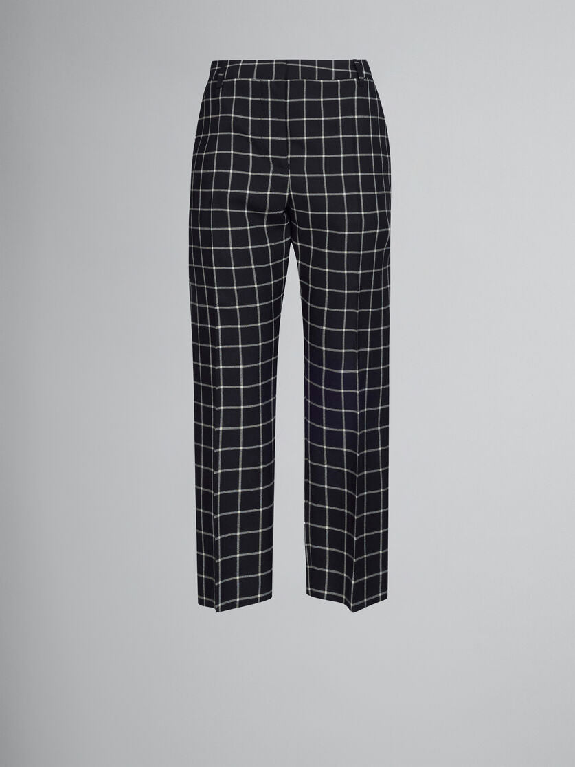 Marni Black Checked Wool Trousers