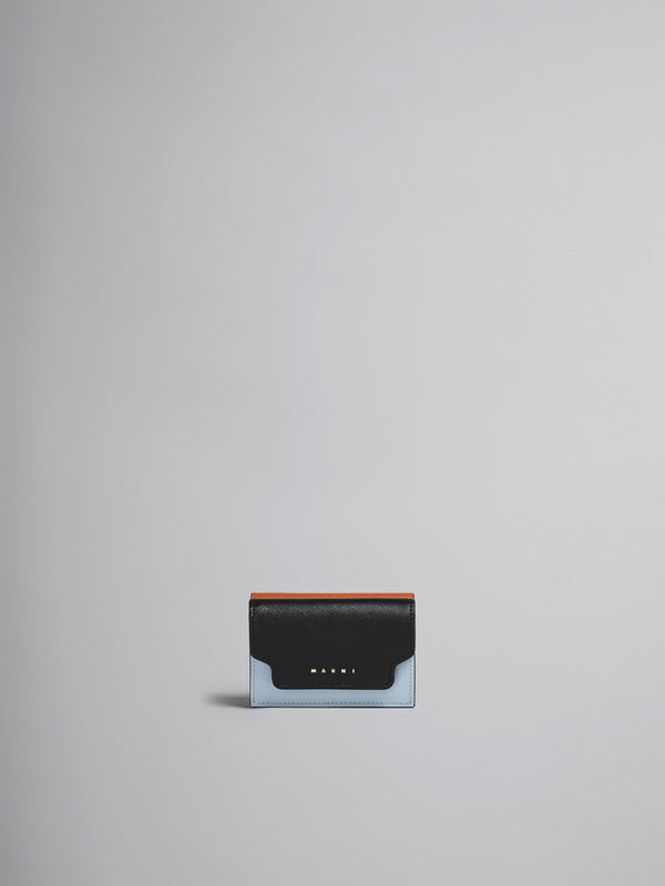 Marni Leather Trifold Wallet - Blue/Black/orange