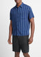 Vince Pacifica Stripe Short-Sleeve Shirt in Royal Blue/Cobalt