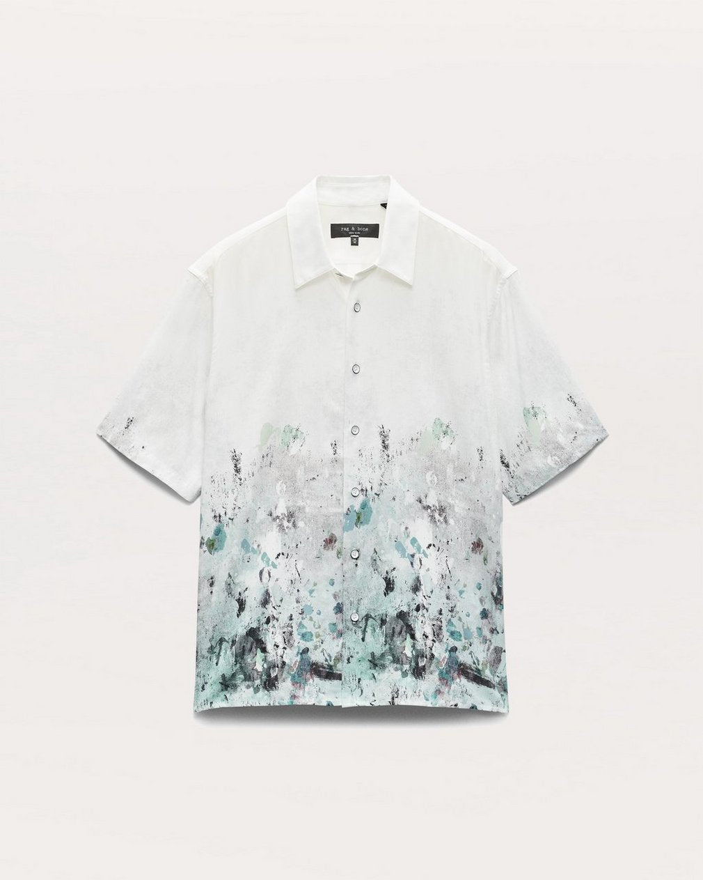 Rag & Bone Printed White Paint Dalton Shirt