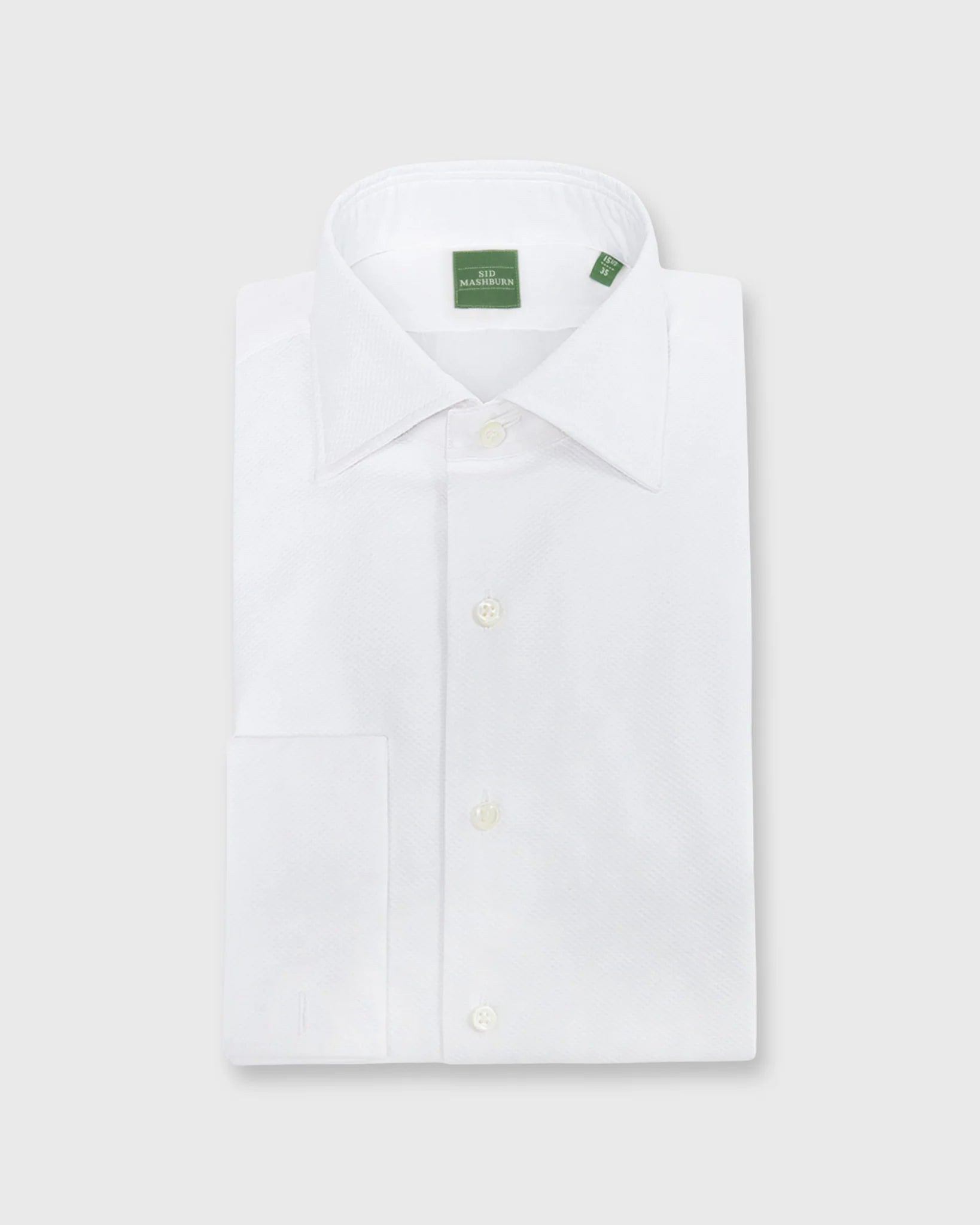 Sid Mashburn French-Cuff Bib-Front Tuxedo Shirt White Pique/Poplin