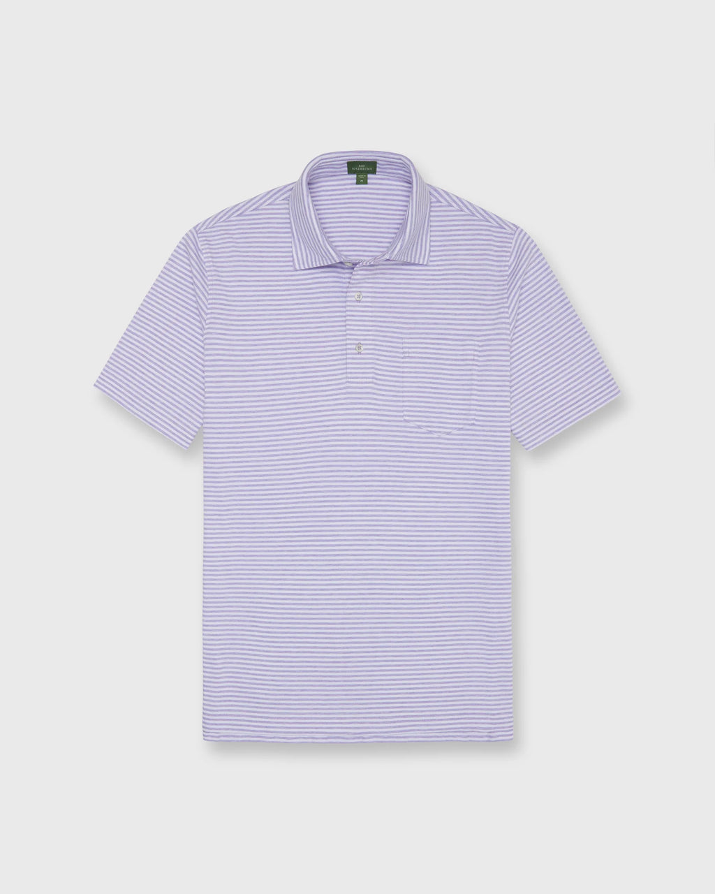 Sid Mashburn Short-Sleeved Polo Heather Lavender/White Stripe Jersey
