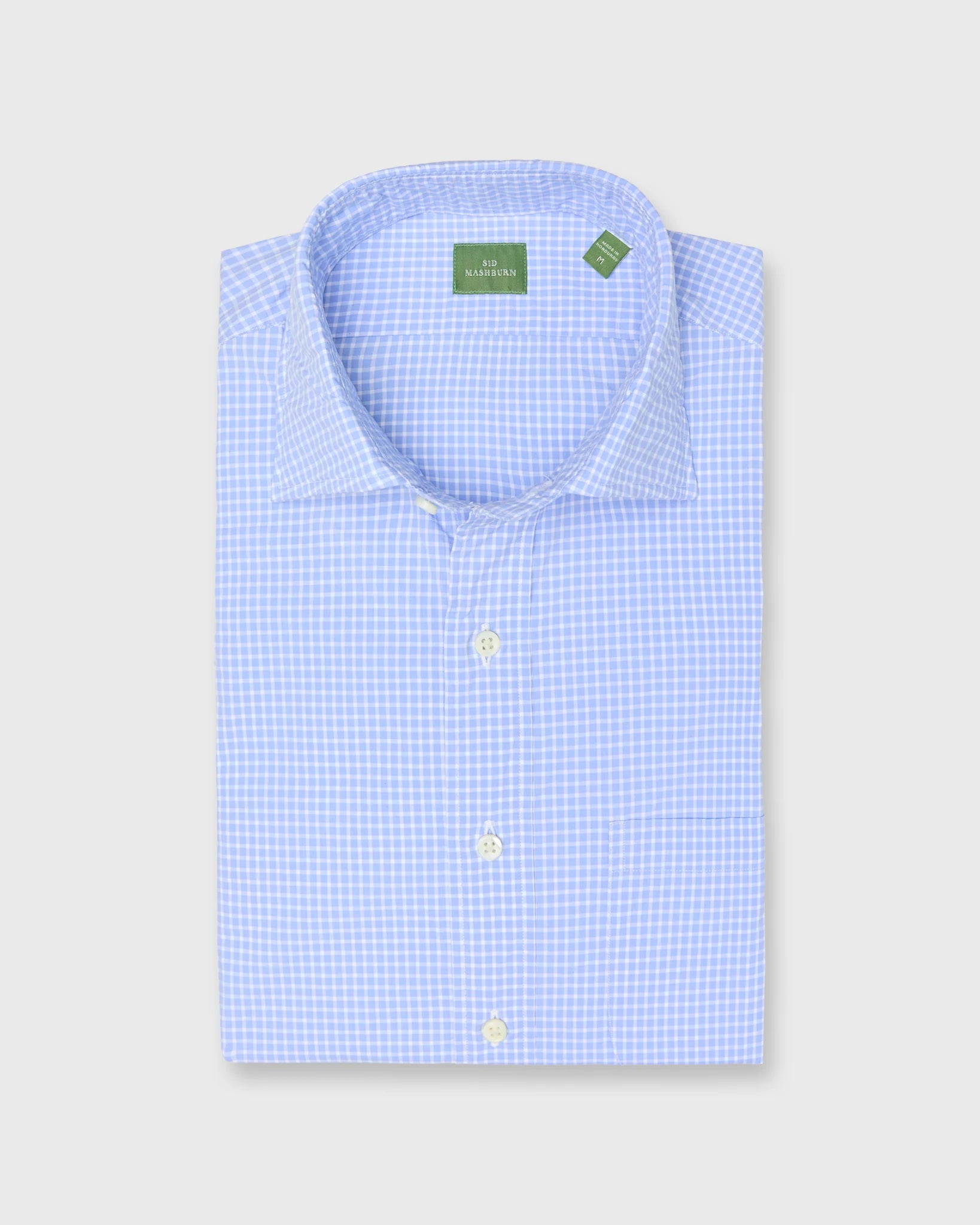 Sid Mashburn Spread Collar Sport Shirt Dutch/White Graph Check Poplin