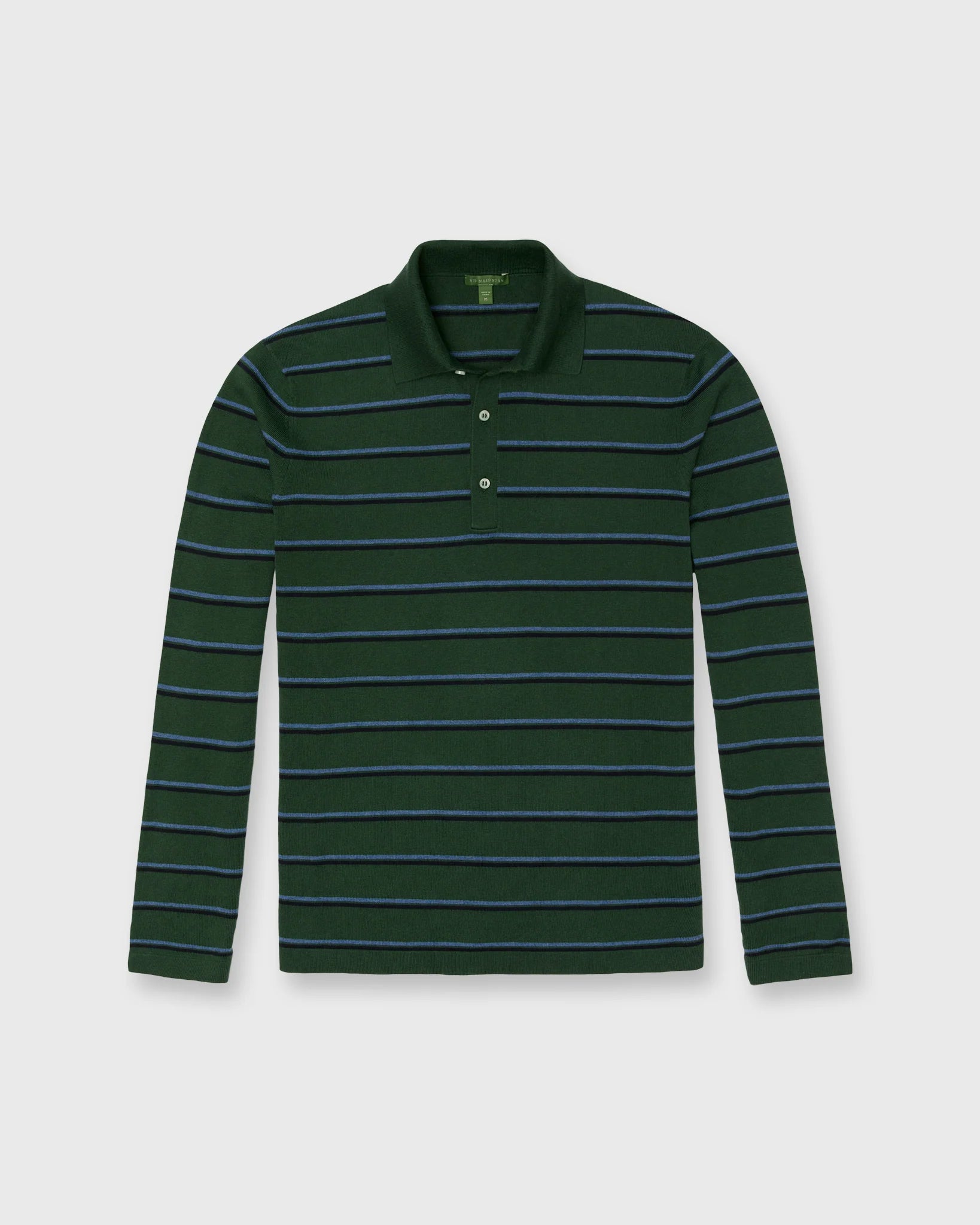 Sid Mashburn Long-Sleeved Rally Polo Sweater Forest Walk/Harbour