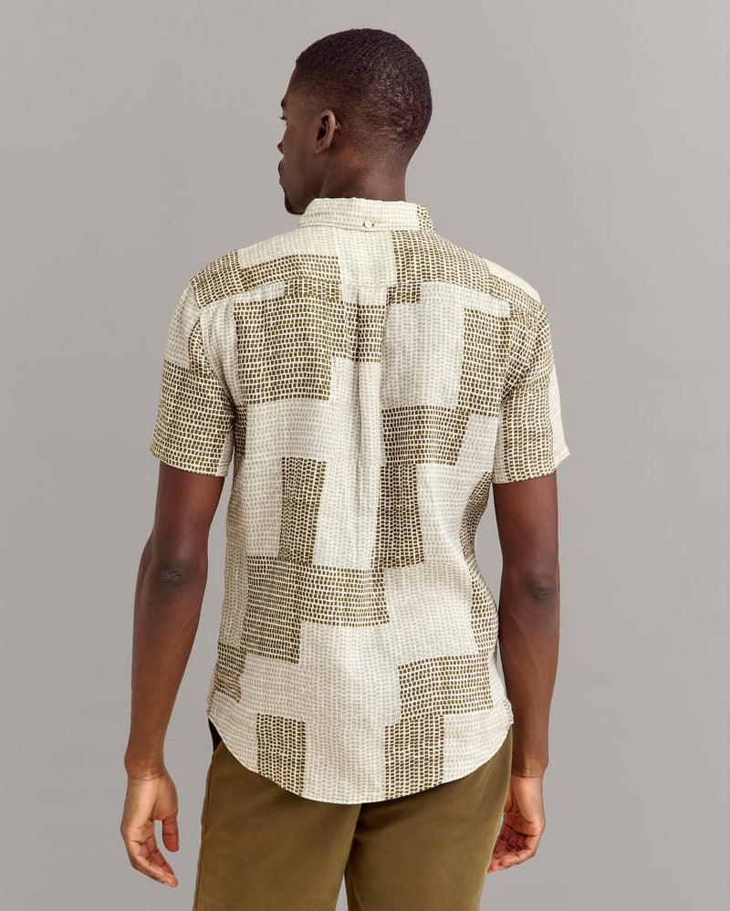 Billy Reid Patchwork Tuscumbia Shirt - Olive