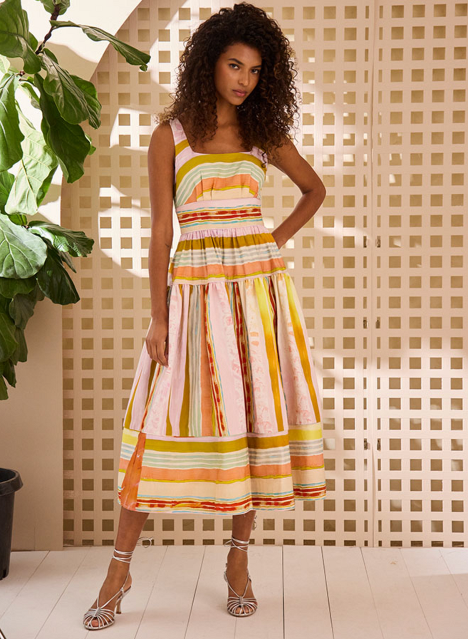 Hunter Bell Mara Dress in Abstract Stripe