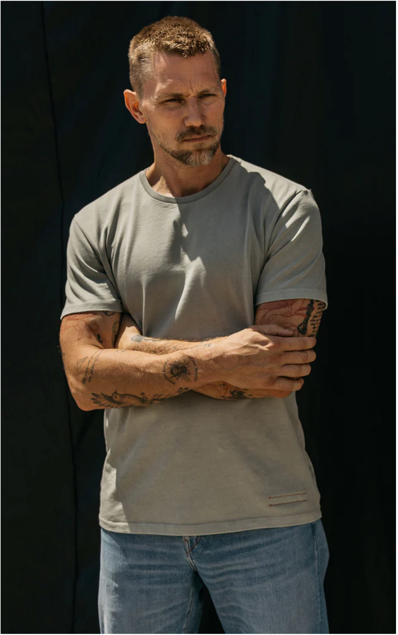 Hiroshi Kato Stamp Outlast Tee in White Sage