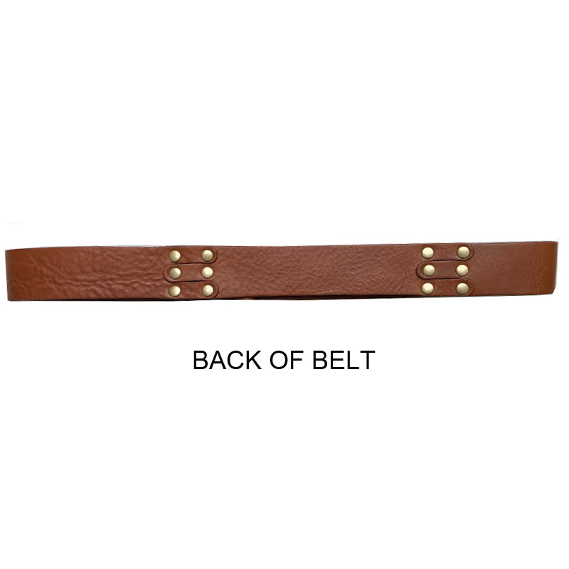 Kim White Steer Belt - Cognac