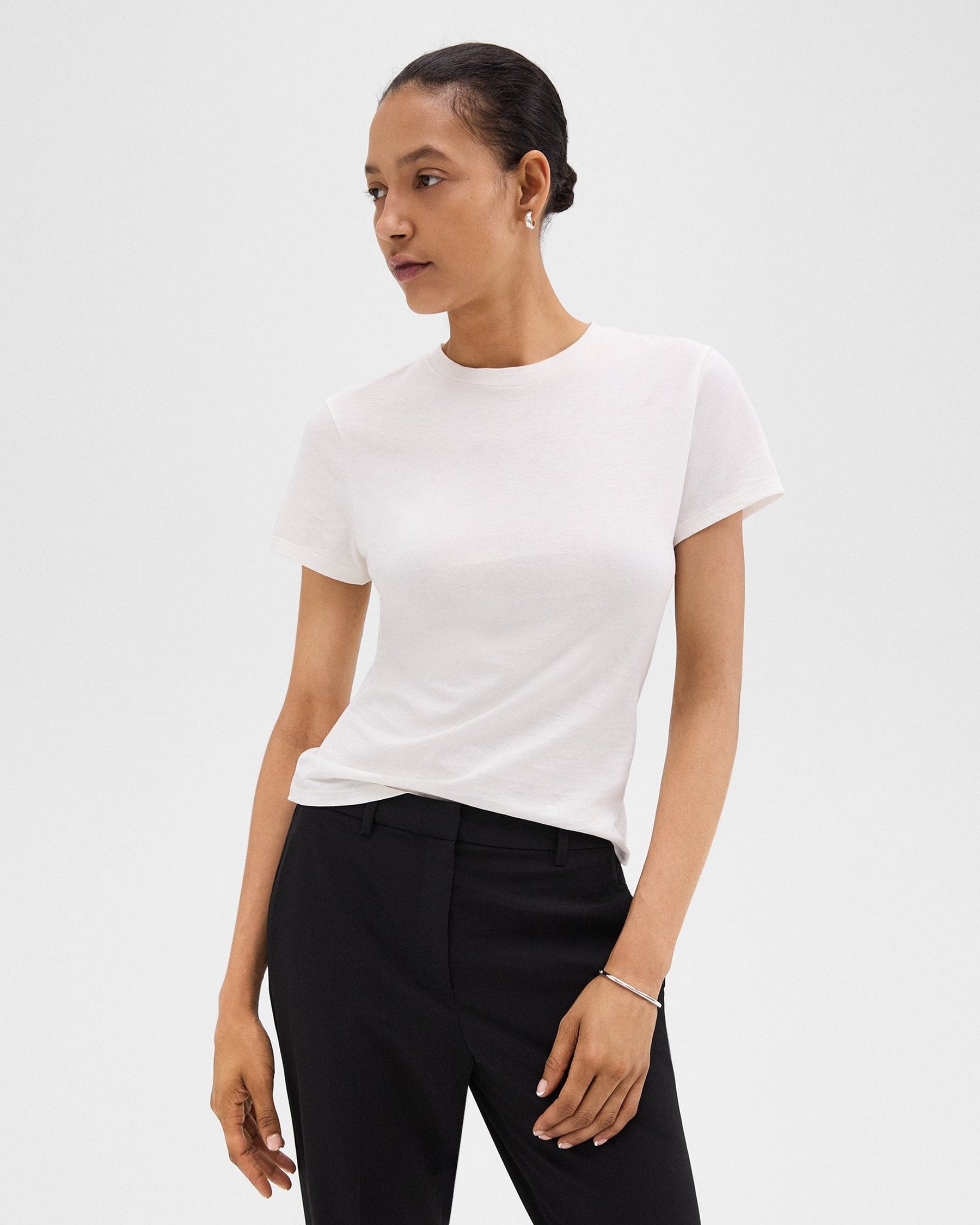 Theory Tiny Tee in Organic Cotton - White