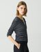 Theory Cropped Cardigan in Linen-Blend - Nocturne Navy Multi