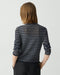Theory Cropped Cardigan in Linen-Blend - Nocturne Navy Multi
