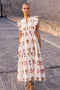 Oliphant Scallop Pintuck Maxi Dress in Taormina Cream