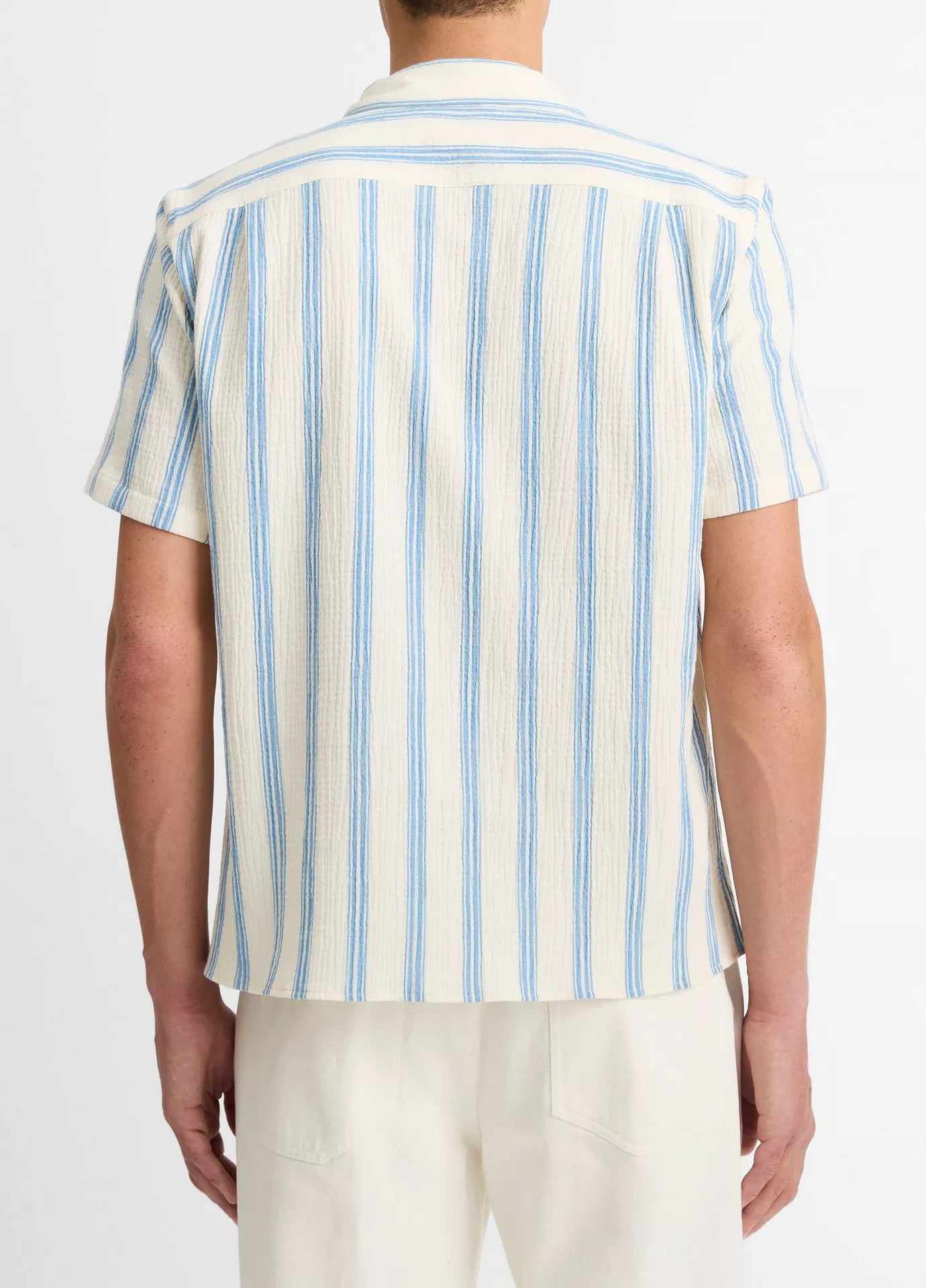 Vince Textured Stripe Italian Cotton Cabana Shirt