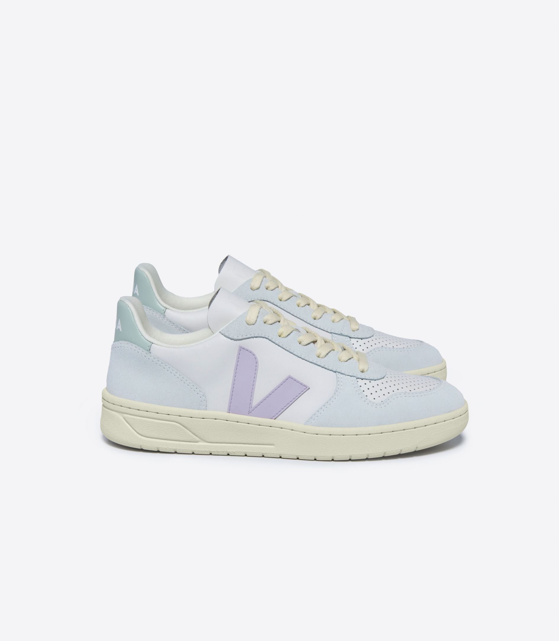 Veja Women's V-10 Leather Gravel Parme Menthol