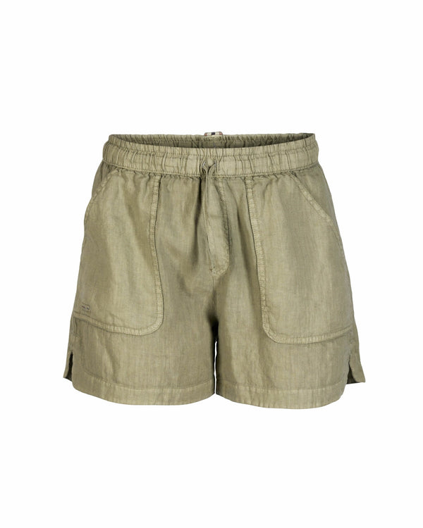 Amundsen Safari Linen Shorts - Olive Ash