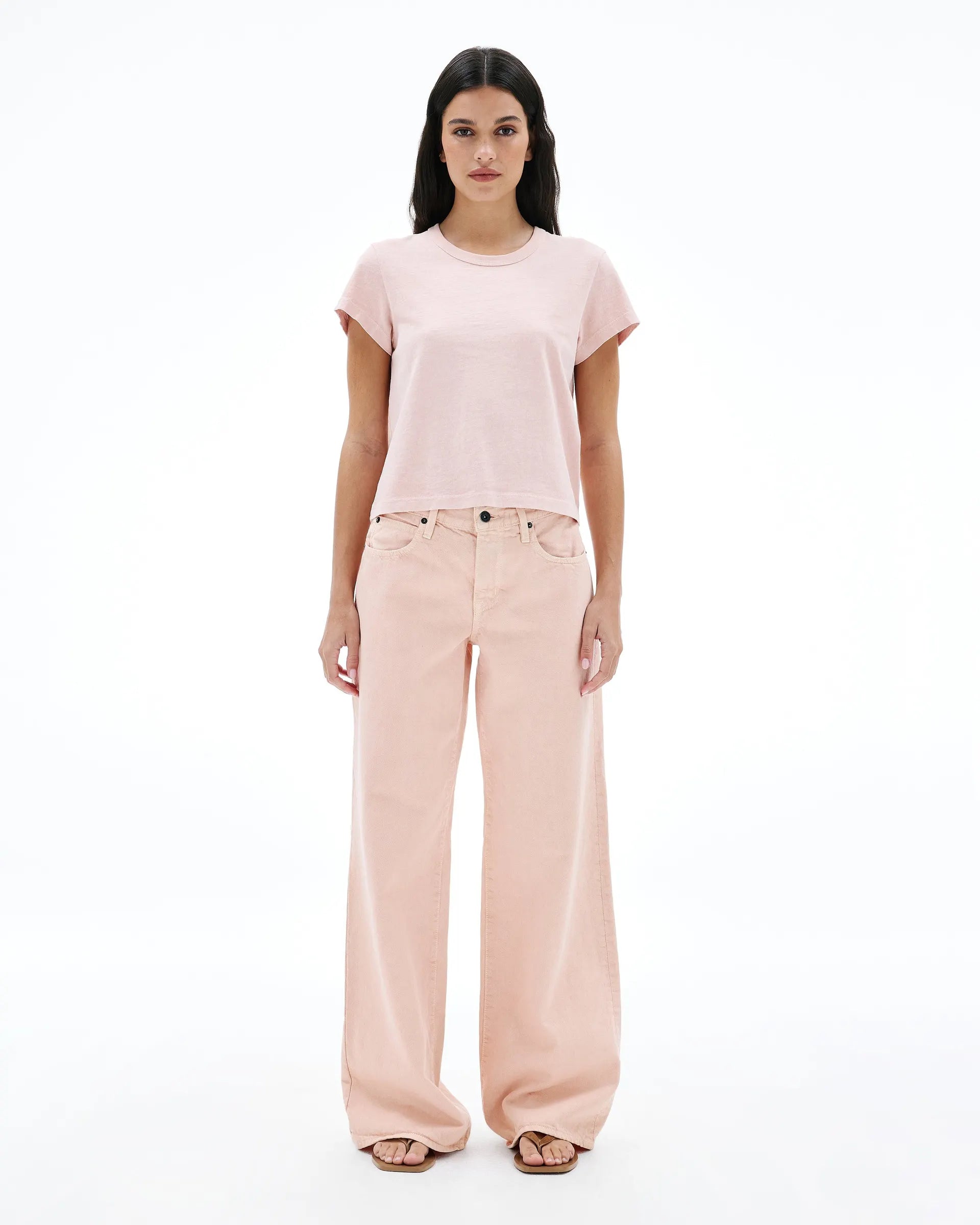 SLVRLAKE Mica Low-Rise Wide-Leg Jean - Dessert Rose – Quattro Tizi